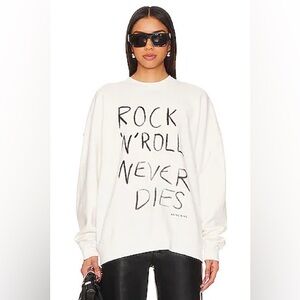ANINE BING Miles Sweatshirt Rock N Roll in Ivory